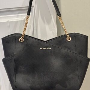 Michael Kors Black Shoulder Bag with Gold Chain Price Drop to 40.00